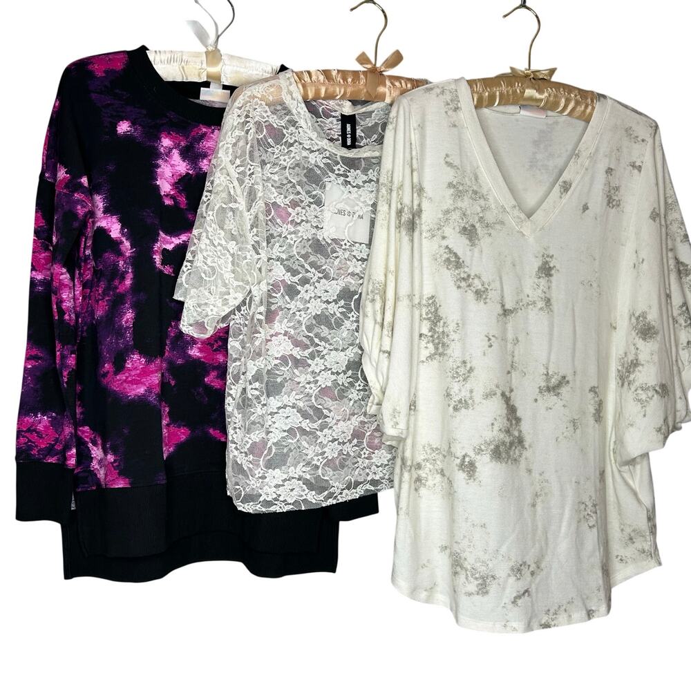 Lot 3 NEW Various Women Tops 2 Lularoe XS Agnes Dora XS Lagenlook Sheer Lace
